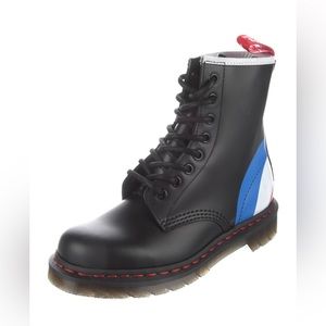 Dr. Martens Leather Printed Combat Boot